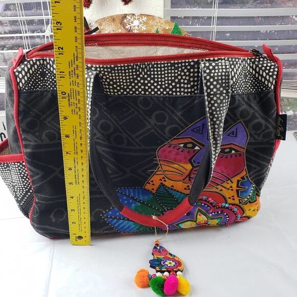 Laurel Burch Brights Mara Cat Medium Tote w/side pockets - Picture 11 of 16